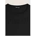 felpa girocollo da donna con logo in strass nero donna large