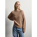 - maglione beige in lana over fit donna beige chiaro taglia xs