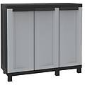 storage armadio basso twist black 102b in polipropilene grigio l 102 x h 91. 5 x p 39 cm 3 ante