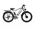 bicicletta elettrica f26 doppio motore 1500w autonomia 50km argento-bianco