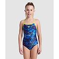 ARENA pezzo unico bambina navy-soft green-navy multi