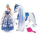 bambola regina dei ghiacci con cavallo 30 cm
