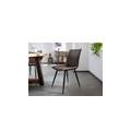 iron label #09 sedia in vera pelle marrone 44x56x89