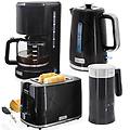 set colazione skt1185blk elegance 4 in 1 tostapane bollitore caffettiera schiumalatte nero