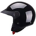 - casco demi-jet con peak per moto nero metallizzato con calotta in abs taglia xl