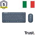lyra tastiera mouse incluso universale rf senza fili + bluetooth qwerty italiano blu