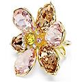 anello con motivo idyllia taglio misto fiore placcato color oro 52