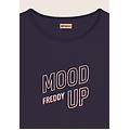 t-shirt cropped con maniche ampie e stampa mood up brown donna small