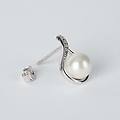 orecchini lobo gabrielle oro bianco perla d'acqua dolce cubic zirconia collezione gabrielle oro