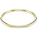 bracciale rigido dextera forma ottagonale taglio round bianco placcato color oro s