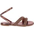 sandali bassi donna rame in laminato con pietre