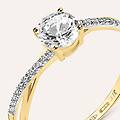 anello solitario claire oro giallo cubic zirconia collezione claire misura 56 oro giallo