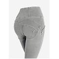 jeggings push up wr. up vita alta con zip cucitura centrale light grey-seams black donna large