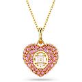 pendente hyperbola taglio octagon crystal pearl cuore rosa placcato color oro os