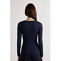 maglia manica lunga modal ultralight con cashmere scollo madonna donna blu taglia l