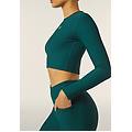 leggings 7/8 vita alta in tessuto tecnico a costine dark sea donna extra large