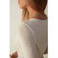 body a manica lunga in modal cashmere ultralight donna avorio taglia s