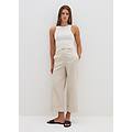 - pantalone a gamba larga con risvolti donna beige chiaro taglia 38