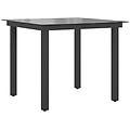 - tavolo da pranzo per giardino vetro alluminio 80x80x74 cm nero
