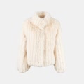 giacca da donna in pelliccia eco beige