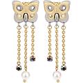 orecchini chunky con farfalla e catenine