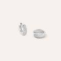 orecchini a cerchio silver shine argento rodiato cubic zirconia collezione silver shine bianco