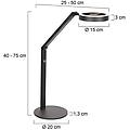 lampada da tavolo led ringlux nera metallo regolabile