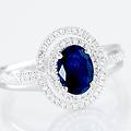 anello charlotte oro bianco zaffiro diamante collezione charlotte misura 48 oro bianco