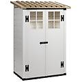 tuscany evo 100 casetta da giardino con finestre e porta a doppia anta 122. 5x82. 5x201 cm