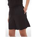 pantaloncini da donna in lino viscosa con gamba ampia nero donna extra large