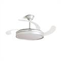 ventilatore da soffitto con luce led e 4 pale retrattili silteez argentato 80 w ø49-104 cm