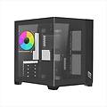 case micro atx pc gaming mini tower zk100 vision nero doppia camera vetro temperato