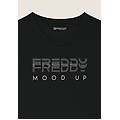 t-shirt girocollo con grafica dorata e perline nero donna large