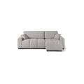 divano angolare timo in tessuto a trama grigio 233x142x84