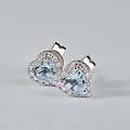 orecchini lobo jasmine oro bianco acquamarina diamante collezione jasmine oro bianco