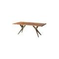tavolo da pranzo in legno di acacia e resina epossidica nera 160x90x76 laccato natur / gambe a