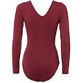 body a manica lunga in cotone bordeaux donna large