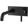 miscelatore nero opaco lavabo a muro con piastra rubinetteria sunset
