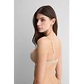 reggiseno balconcino denise in seta e pizzo silky flowers donna naturale taglia 3c