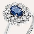 anello solitario elizabeth crown oro bianco zaffiro diamante collezione elizabeth crown misura 58