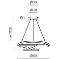 luce sospensione moderna diva alluminio bianco satinato 1 luce led 44w