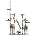 - albero per gatti con tiragraffi in sisal 230-250 cm grigio