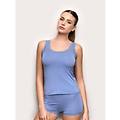 canotta donna in tencel modal con seta / denim / l denim