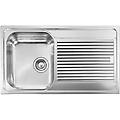 cmspa lavello zenith 86x50 inox satinato 1 vasca sinistra con sgocciolatoio piletta 3''