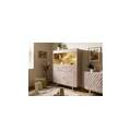 mosayk #215 vetrina in legno di acacia laccato / bianco 120x42x160