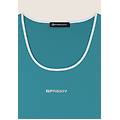 canotta slim in tessuto tecnico con bordature a contrasto turchese donna large