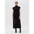 - vestito lungo tricot con spacco donna nero taglia xs