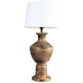 lampada da tavolo alma bianco/marrone altezza 69 cm legno/tessuto