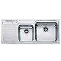 lavello 2 vasche (116x50cm) gax 621 galassia inox spazzolato 101 0017 504