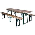 homegarden set birreria 3 gambe panche da bar in legno pieghevole cm 220x70 cm